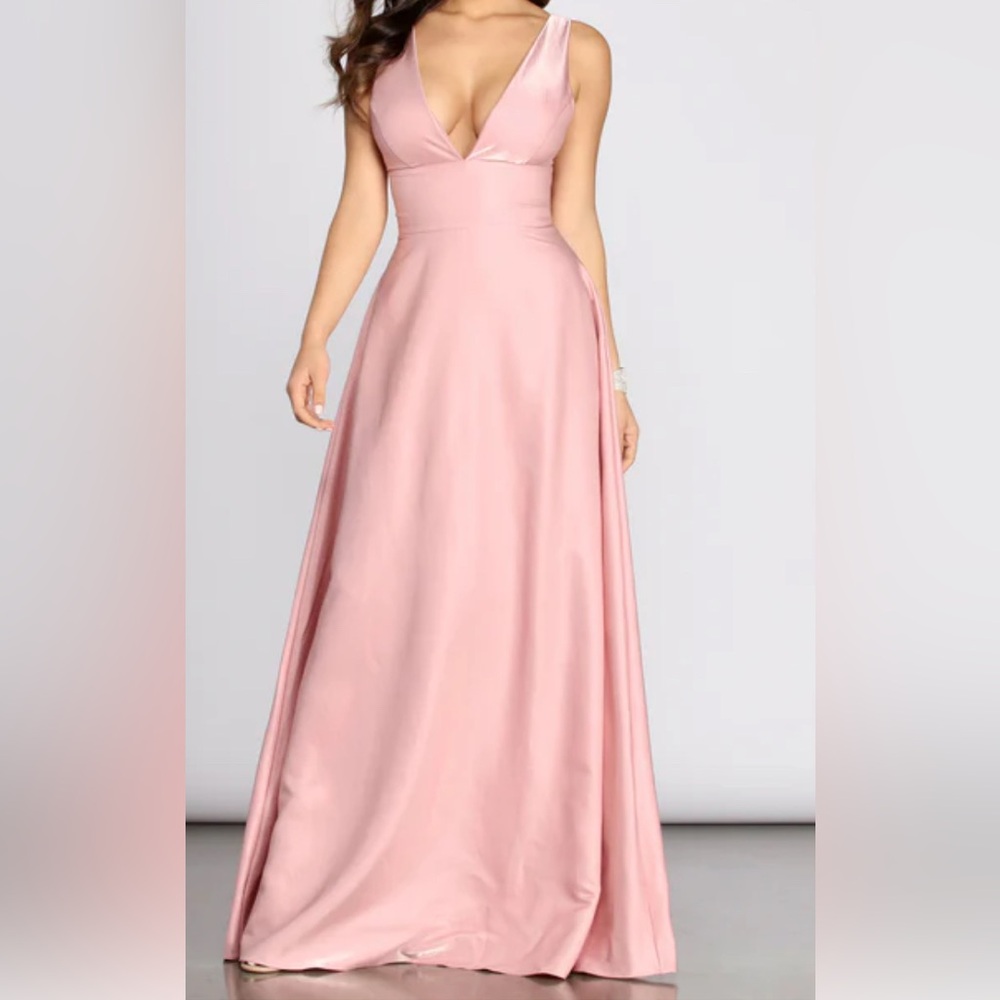 Windsor Pink Holographic Satin Dress NWT